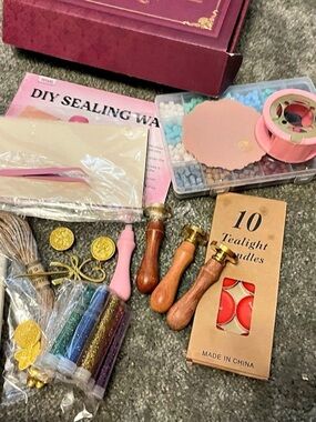 Sealing Wax Kit Wax Seal Kit Pink & Gold